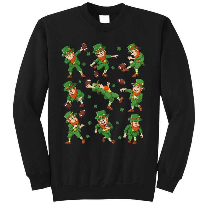 St Patricks Day Leprechaun Football Player Clover Sweatshirt