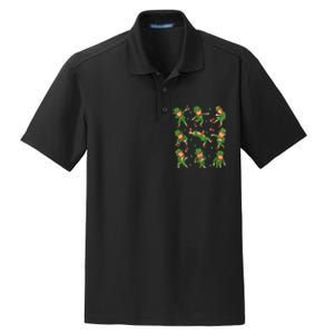 St Patricks Day Leprechaun Football Player Clover Dry Zone Grid Polo