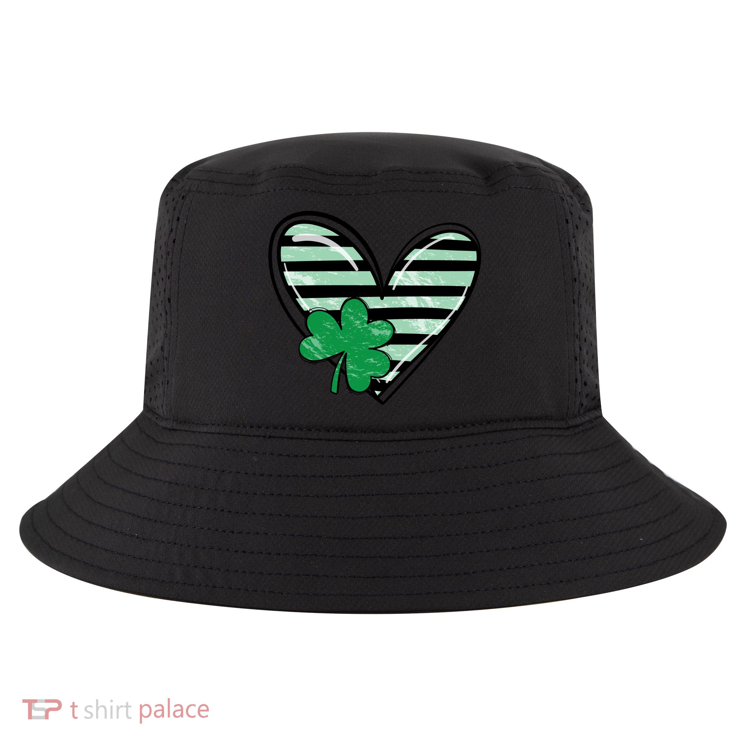 St Patrick's Day Clover Heart Holiday Cool Comfort Performance Bucket Hat