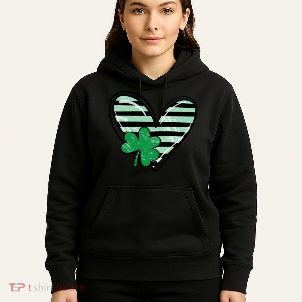 St Patrick's Day Clover Heart Holiday Hoodie