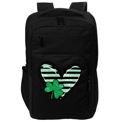 St Patrick's Day Clover Heart Holiday Impact Tech Backpack