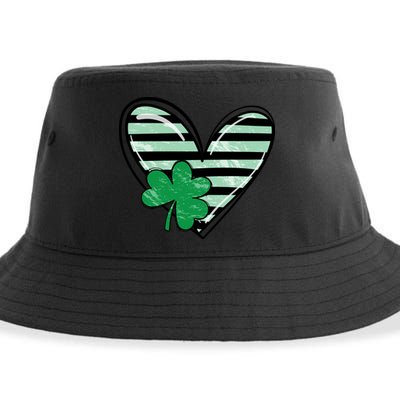 St Patrick's Day Clover Heart Holiday Sustainable Bucket Hat