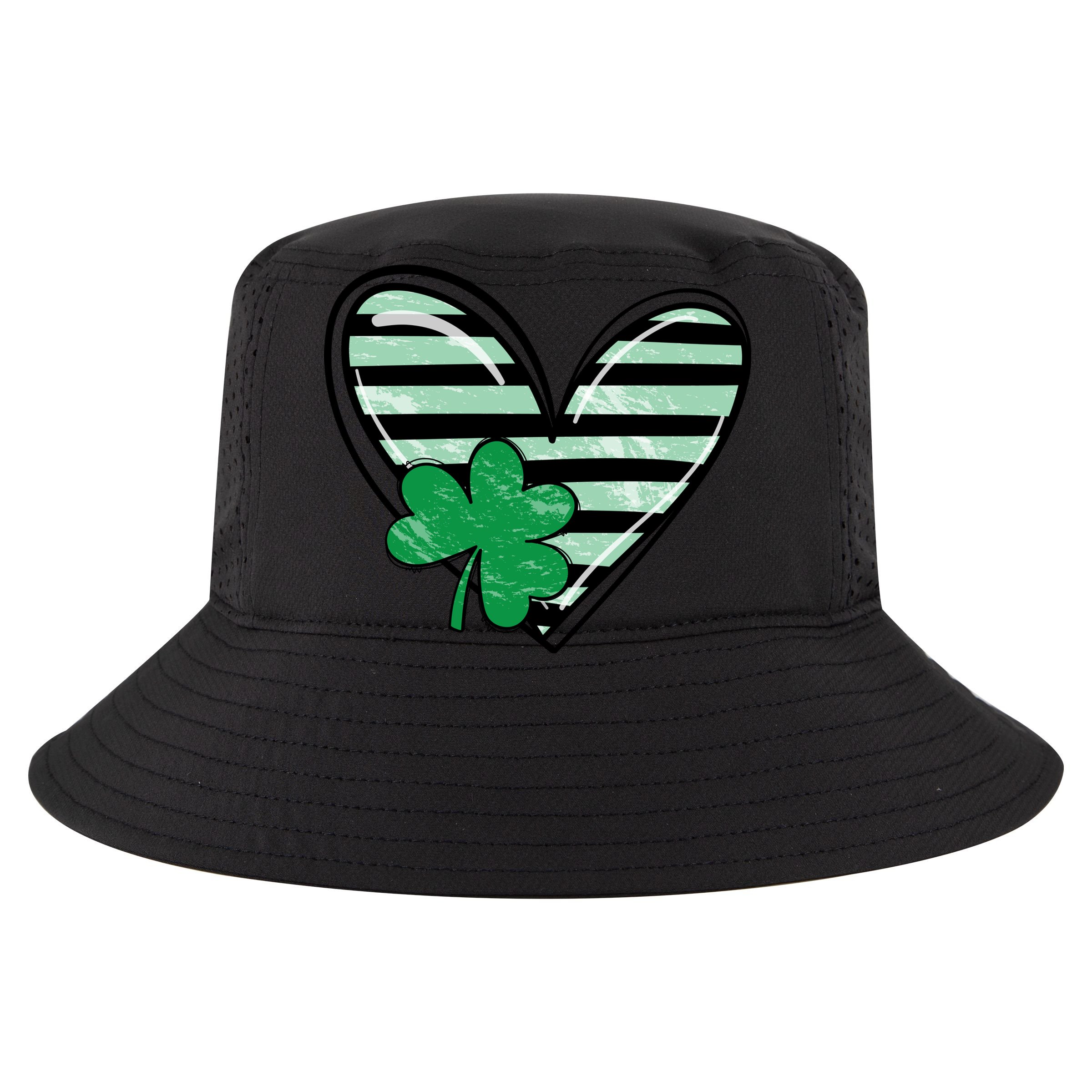 St Patrick's Day Clover Heart Holiday Sustainable Bucket Hat