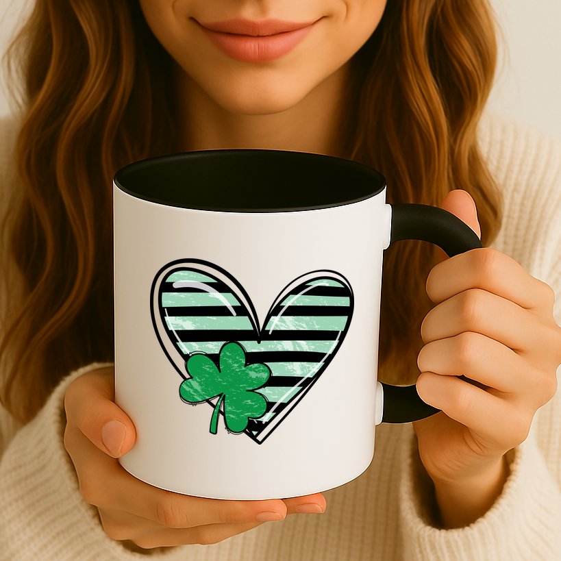 St Patrick's Day Clover Heart Holiday Mug