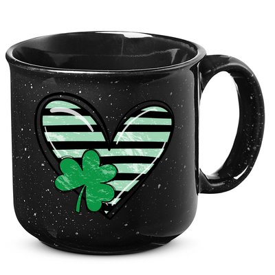 St Patrick's Day Clover Heart Holiday 15oz Campfire Ceramic Mug