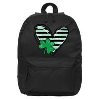 St Patrick's Day Clover Heart Holiday 16 in Basic Backpack