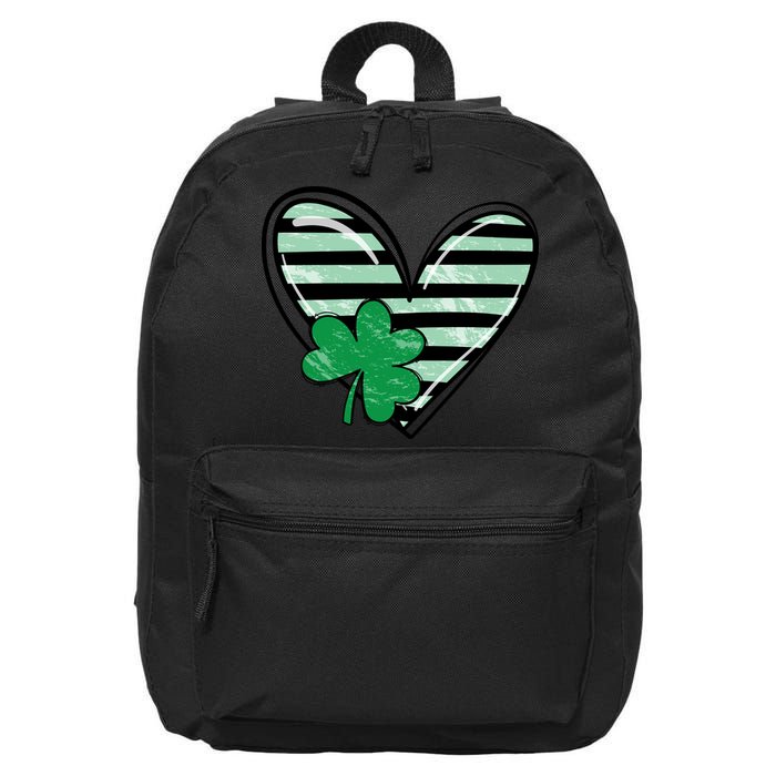 St Patrick's Day Clover Heart Holiday 16 in Basic Backpack