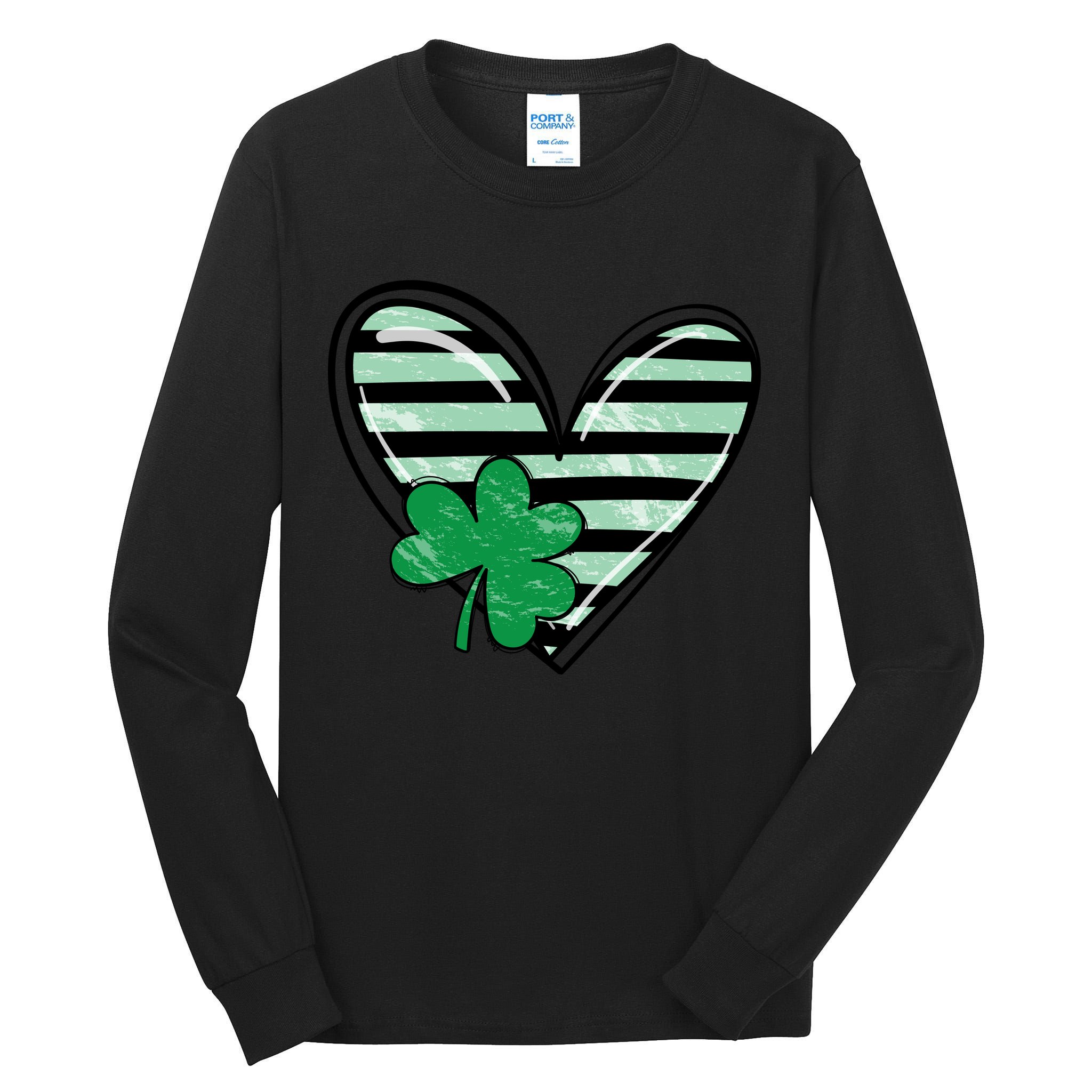 St Patrick's Day Clover Heart Holiday Tall Long Sleeve T-Shirt