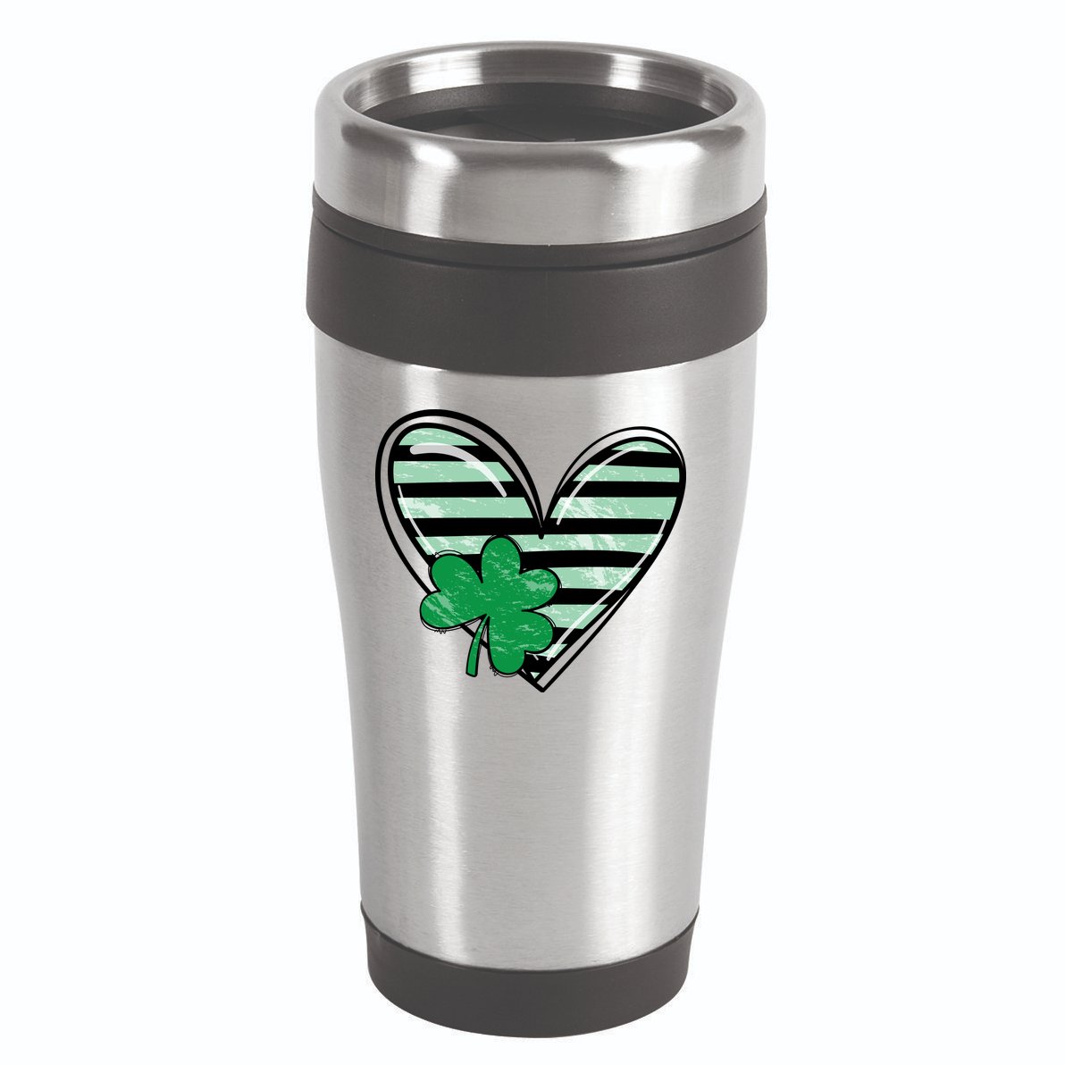 St Patrick's Day Clover Heart Holiday 16oz Travel Tumbler