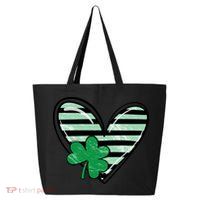 St Patrick's Day Clover Heart Holiday 25L Jumbo Tote