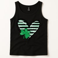 St Patrick's Day Clover Heart Holiday Tank Top