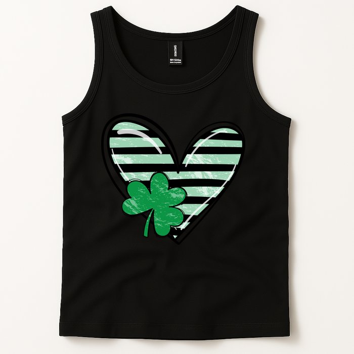 St Patrick's Day Clover Heart Holiday Tank Top