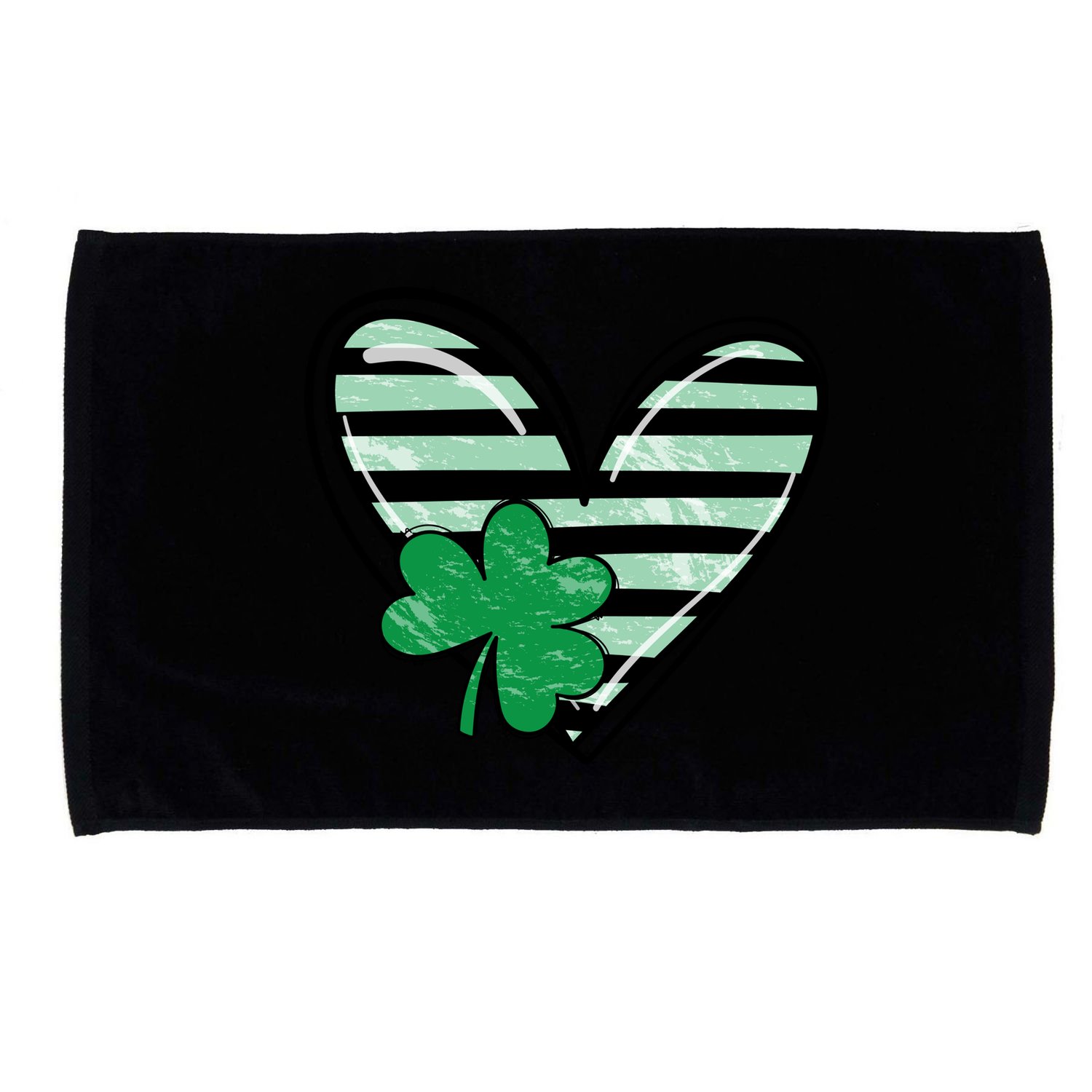 St Patrick's Day Clover Heart Holiday Microfiber Hand Towel