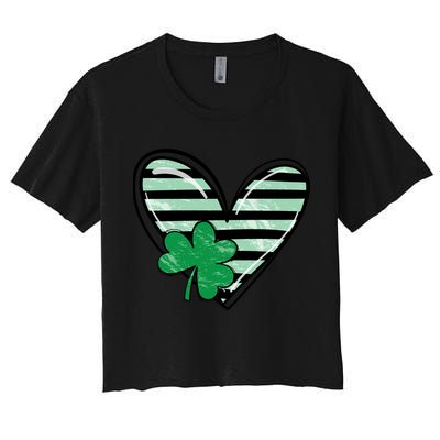 St Patrick's Day Clover Heart Holiday Crop Top