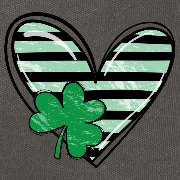 St Patrick's Day Clover Heart Holiday Cotton Canvas Backpack