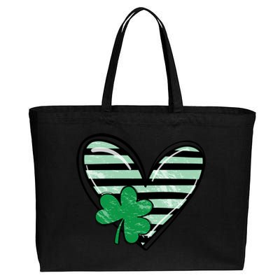 St Patrick's Day Clover Heart Holiday Cotton Canvas Jumbo Tote