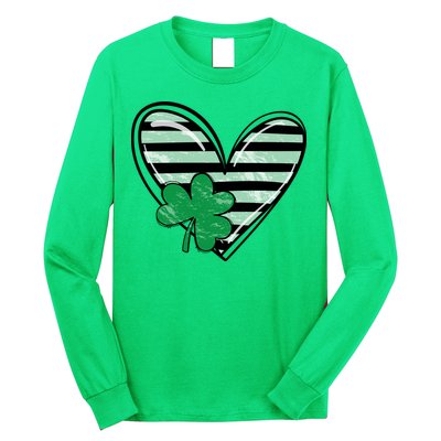 St Patrick's Day Clover Heart Holiday Long Sleeve Shirt