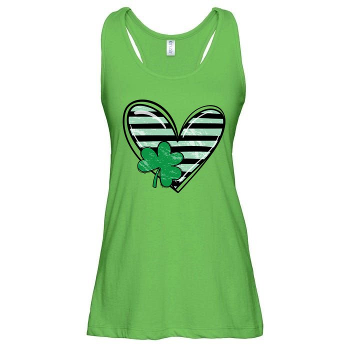 St Patrick's Day Clover Heart Holiday Ladies Essential Flowy Tank