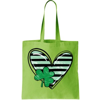 St Patrick's Day Clover Heart Holiday Tote Bag