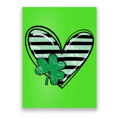 St Patrick's Day Clover Heart Holiday Poster