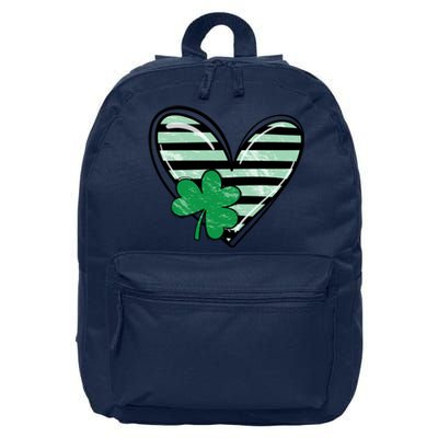 St Patrick's Day Clover Heart Holiday 16 in Basic Backpack