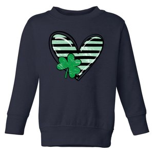 St Patrick's Day Clover Heart Holiday Toddler Sweatshirt