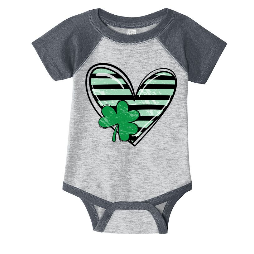St Patrick's Day Clover Heart Holiday Infant Baby Jersey Bodysuit