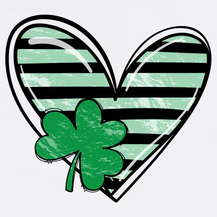St Patrick's Day Clover Heart Holiday Garment-Dyed Sweatshirt
