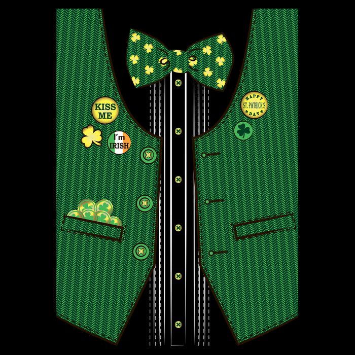 St Patricks Day Lucky Shamrock Vest Costume Backpack