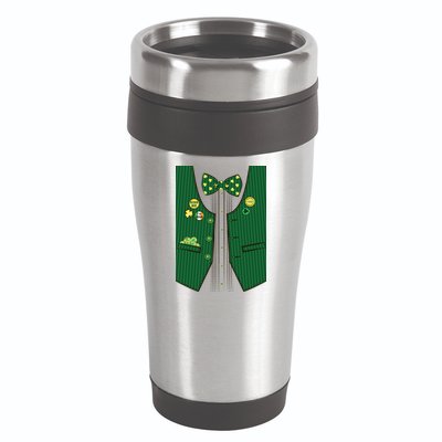 St Patricks Day Lucky Shamrock Vest Costume 16oz Travel Tumbler