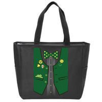 St Patricks Day Lucky Shamrock Vest Costume Zip Tote Bag