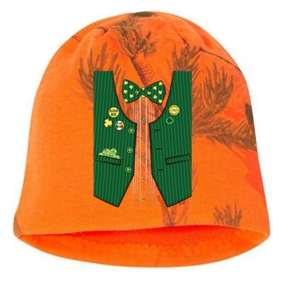 St Patricks Day Lucky Shamrock Vest Costume Kati - Camo Knit Beanie