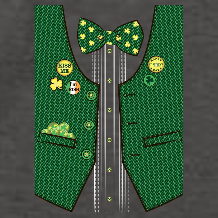 St Patricks Day Lucky Shamrock Vest Costume Vector Backpack