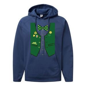 St Patricks Day Lucky Shamrock Vest Costume Performance Fleece Hoodie