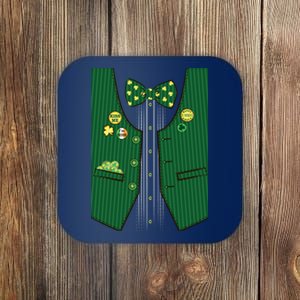 St Patricks Day Lucky Shamrock Vest Costume Coaster