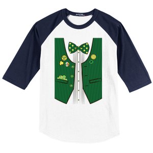 St Patricks Day Lucky Shamrock Vest Costume Baseball Sleeve Shirt