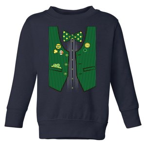 St Patricks Day Lucky Shamrock Vest Costume Toddler Sweatshirt