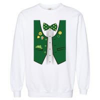 St Patricks Day Lucky Shamrock Vest Costume Garment-Dyed Sweatshirt