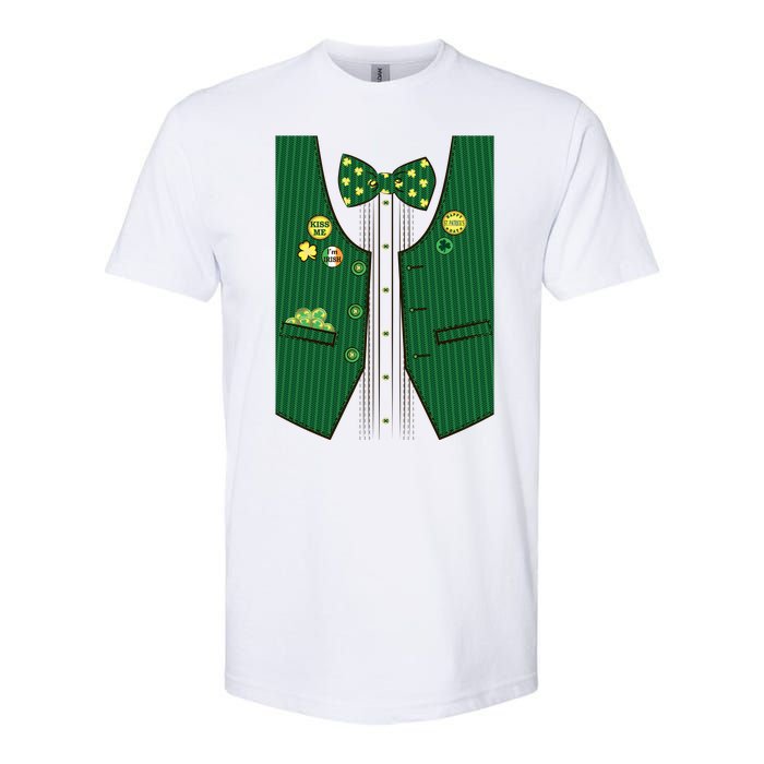 St Patricks Day Lucky Shamrock Vest Costume Softstyle CVC T-Shirt