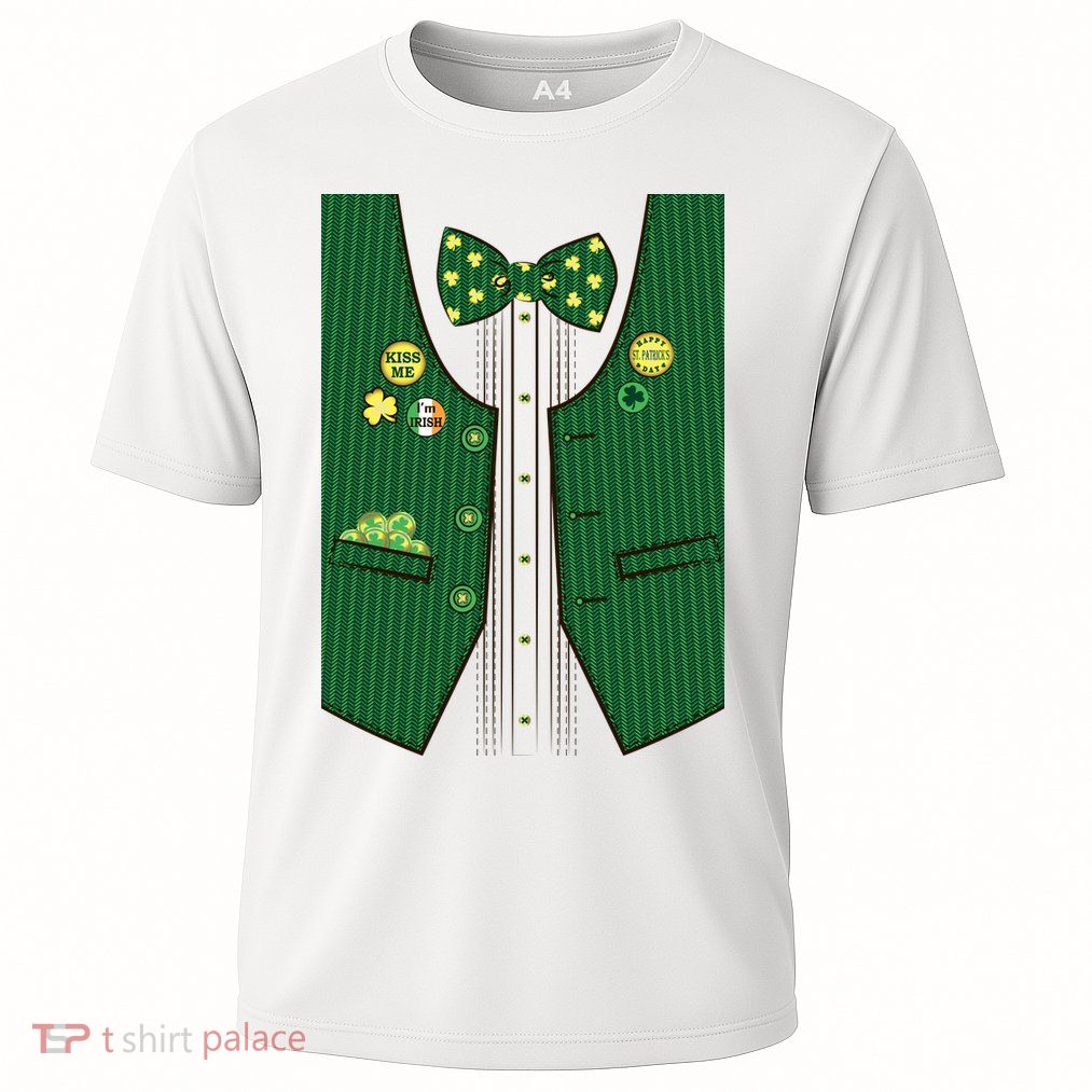 St Patricks Day Lucky Shamrock Vest Costume Performance Shirt