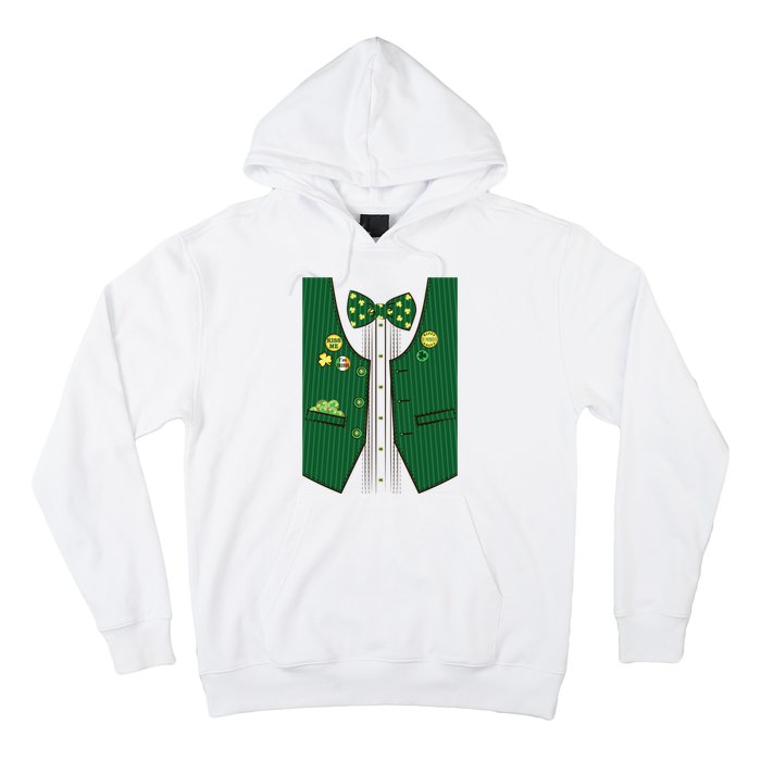 St Patricks Day Lucky Shamrock Vest Costume Hoodie