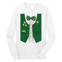 St Patricks Day Lucky Shamrock Vest Costume Long Sleeve Shirt