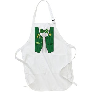 St Patricks Day Lucky Shamrock Vest Costume Full-Length Apron With Pockets