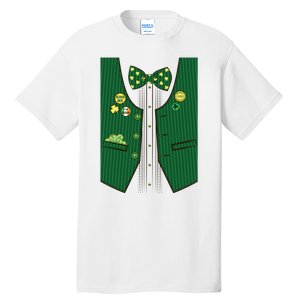 St Patricks Day Lucky Shamrock Vest Costume Tall T-Shirt