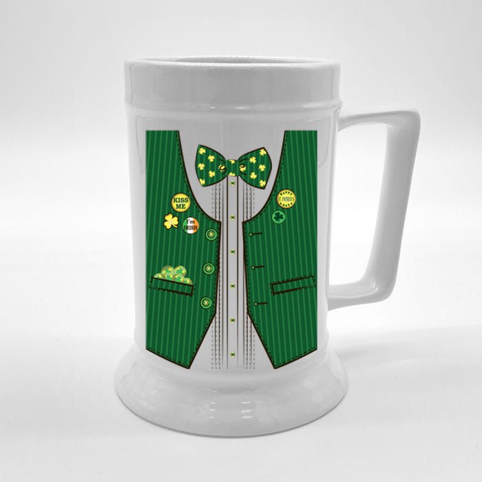 St Patricks Day Lucky Shamrock Vest Costume Beer Stein