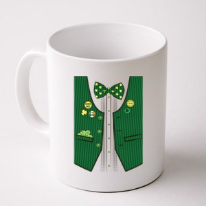 St Patricks Day Lucky Shamrock Vest Costume Coffee Mug