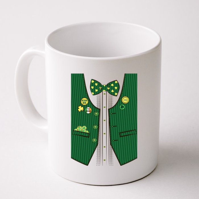 St Patricks Day Lucky Shamrock Vest Costume Coffee Mug