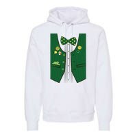 St Patricks Day Lucky Shamrock Vest Costume Premium Hoodie