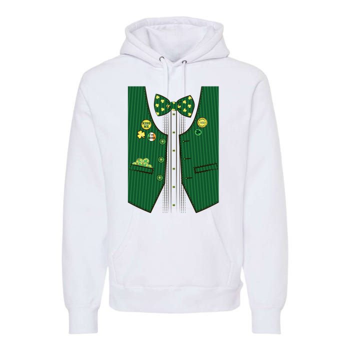 St Patricks Day Lucky Shamrock Vest Costume Premium Hoodie