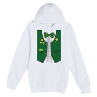 St Patricks Day Lucky Shamrock Vest Costume Premium Pullover Hoodie